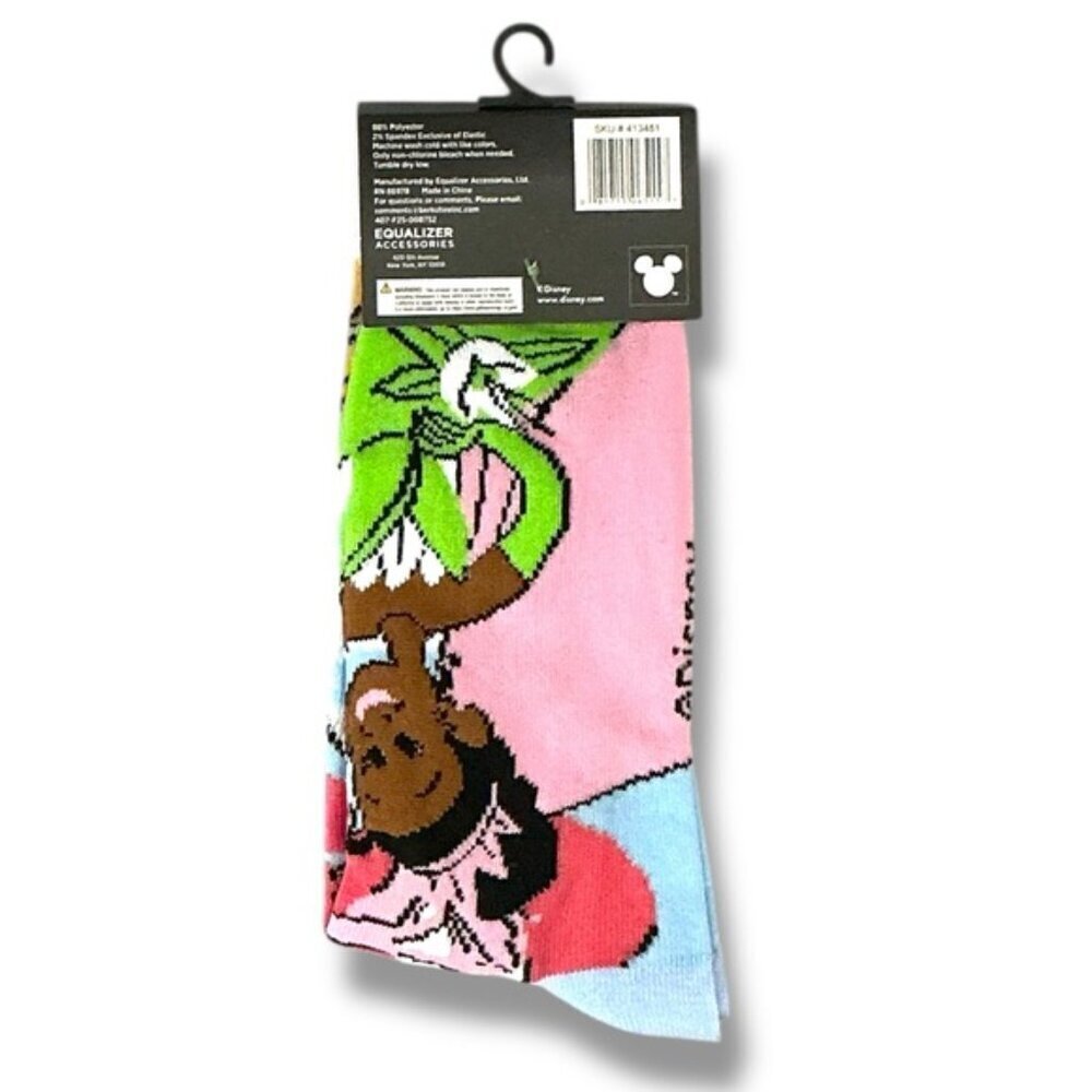 Disney Frozen Princess Crew Socks Casual Novelty White Blue Adult 9-13 One Size - Picture 3 of 16